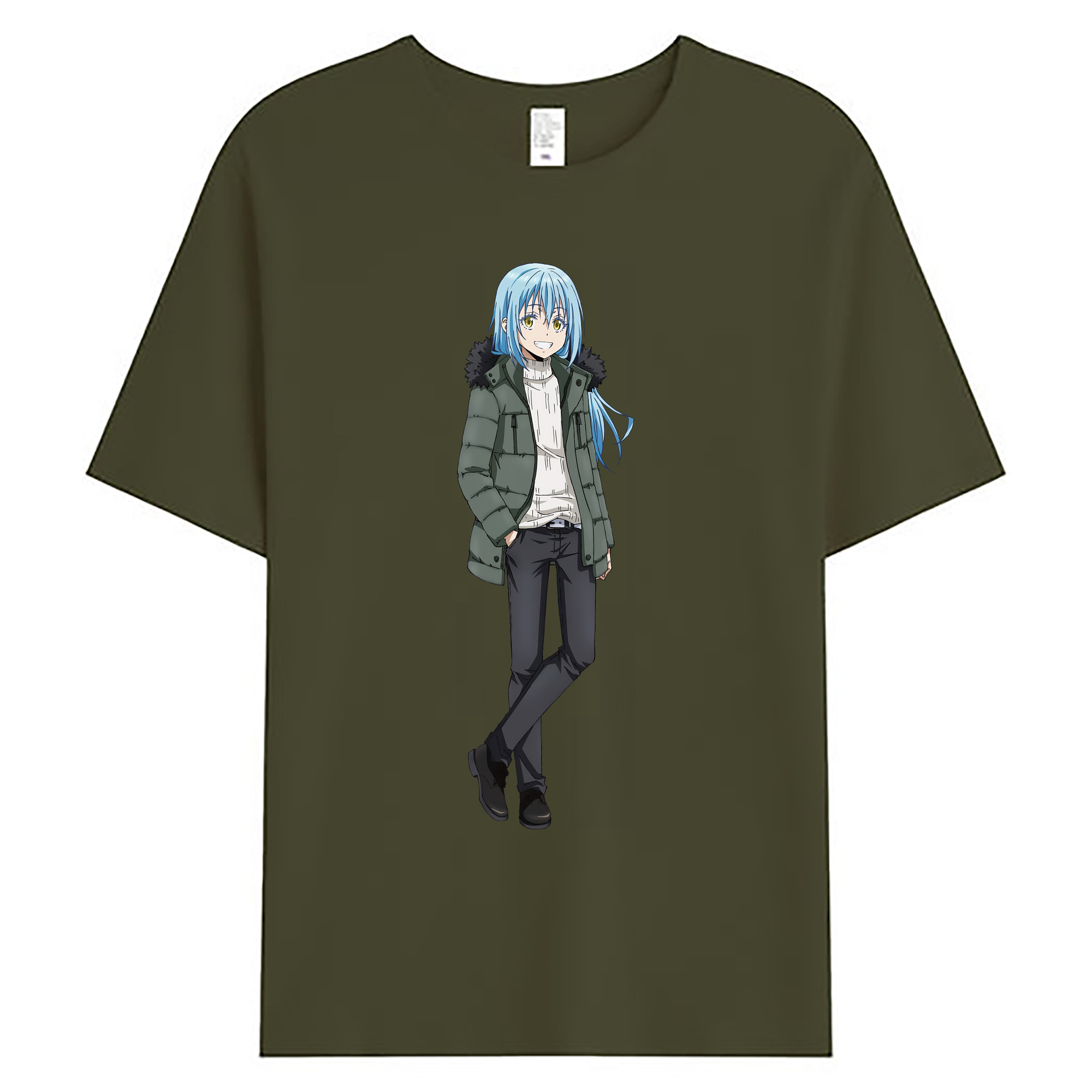 （画像用） 転スラ Regarding Reincarnated to Slime 綿100％ メンズ半袖Tシャツ｜肌触りやわらか＆通気性